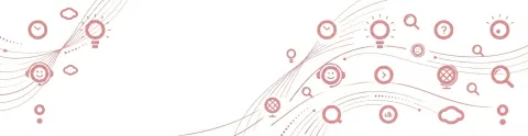 Abstract pattern with digital communication icons on white background.