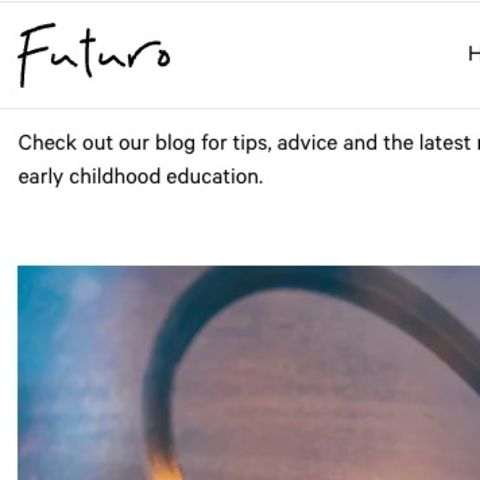 Futuro blog header promoting tips and advice on early childhood education.