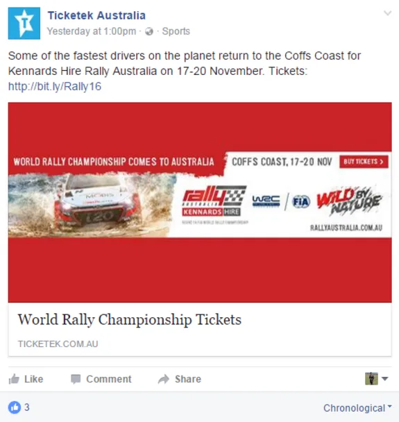World Rally Championship tickets promotion for Coffs Coast event November 17-20.