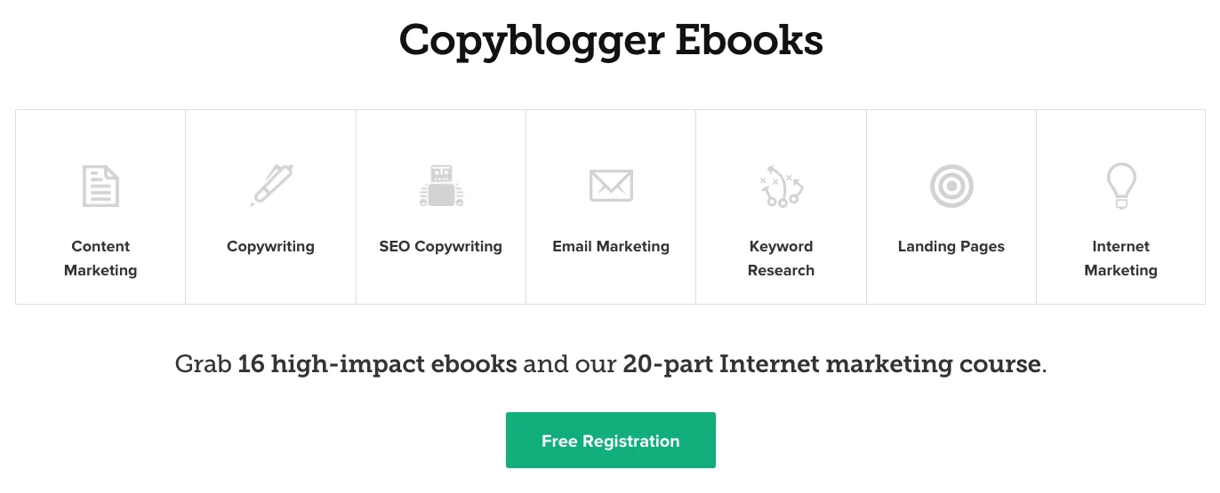 Copyblogger ebooks and internet marketing course registration