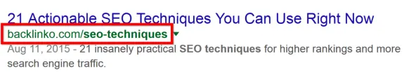 Google search result for Backlinko SEO techniques article