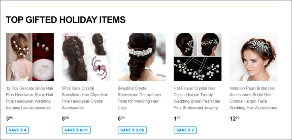 Selection of top gifted holiday hair accessories including pins, clips, and combs for weddings and events.