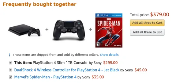 PlayStation 4 console, controller, and Spider-Man game bundle offer
