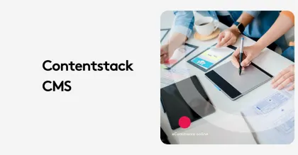 Designers collaborating with tablet and sketches at Contentstack CMS meeting.