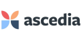 Ascedia logo with colorful abstract symbol on the left