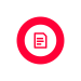 Red document icon with lines inside a circle on white background