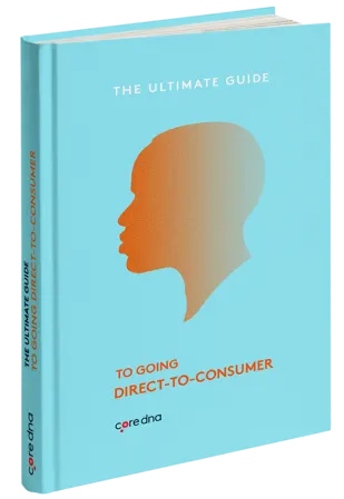The Ultimate Guide to Going Direct-to-Consumer book cover with silhouette on blue background