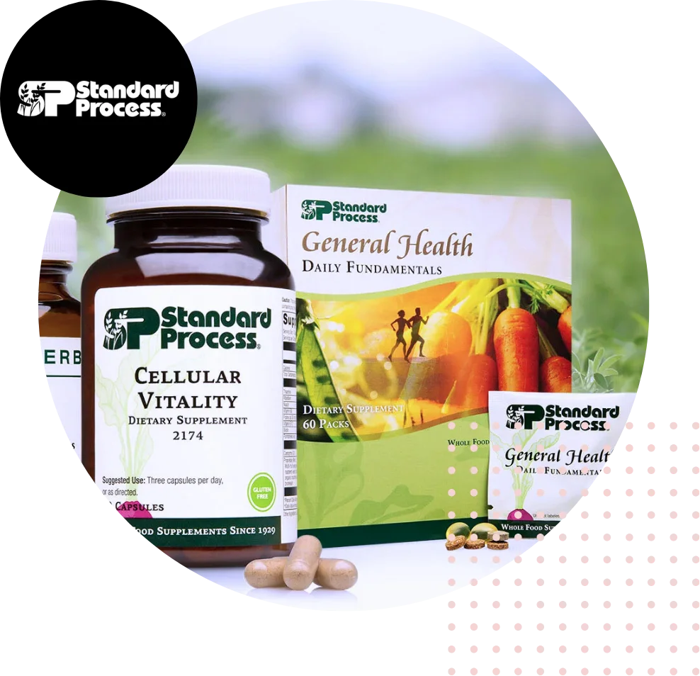 Standard Process dietary supplements including Cellular Vitality and General Health