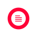Red circle icon with horizontal lines on white background.