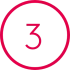Red number three inside a circular icon