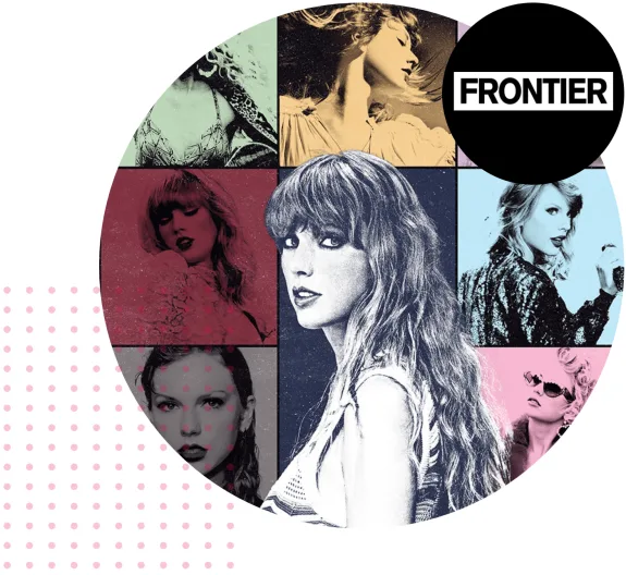 Collage of a woman in various artistic poses with colorful backgrounds.